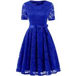 Royalblaue Elegante Dresstells Midi Abendkleider A-Linie für für Damen Größe M für Brautjungfern 