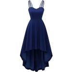 Marineblaue Elegante Ärmellose Dresstells Maxi Lange Abendkleider aus Chiffon für Damen Größe M zum Abschlussball 