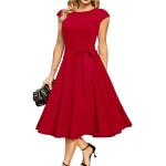 Rote Elegante Dresstells Midi Ballkleider mit Reißverschluss für Damen Größe M 