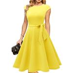 Reduzierte Gelbe Elegante Dresstells Midi Ballkleider mit Reißverschluss für Damen Größe M 