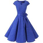 Royalblaue Vintage Dresstells V-Ausschnitt Partykleider für Damen Größe 3 XL für Partys 
