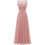Rosa Unifarbene Chiffon-Abendkleider aus Chiffon für Damen Größe S für Brautjungfern für den für den Sommer 