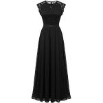 Schwarze Vintage Dressystar Maxi Lange Abendkleider mit Reißverschluss aus Chiffon für Damen Übergrößen für Partys 