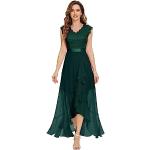Dunkelgrüne Elegante Dressystar Maxi V-Ausschnitt Lange Abendkleider aus Chiffon für Damen Größe M 