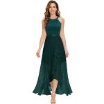 Dunkelgrüne Elegante Dressystar Maxi Lange Abendkleider mit Rüschen aus Chiffon für Damen Größe S zur Hochzeit 