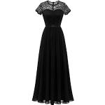 Schwarze Elegante Dressystar Maxi Lange Abendkleider mit Reißverschluss aus Chiffon für Damen Übergrößen 