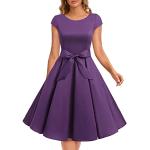 Violette Unifarbene Vintage Dressystar Audrey Hepburn Partykleider aus Tüll Handwäsche für Damen Größe M für Partys 