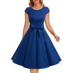 Royalblaue Vintage Dressystar Audrey Hepburn Damenschirmmützen Handwäsche Größe XS für Partys für den für den Frühling 