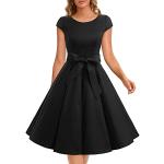 Schwarze Unifarbene Vintage Dressystar Audrey Hepburn Partykleider aus Tüll Handwäsche für Damen Größe XXL für Partys 