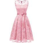Rosa Ärmellose Dressystar Mini Kurze Abendkleider mit Reißverschluss aus Gummi Handwäsche für Damen Größe 3 XL zum Abschlussball 
