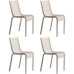 Nudefarbene Moderne Gartenstühle & Balkonstühle matt aus Polyrattan Outdoor Breite 0-50cm, Höhe 50-100cm, Tiefe 50-100cm 4-teilig 