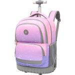 Pinke Rucksack-Trolleys mit Reflektoren für Kinder zum Schulanfang 