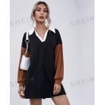 Schwarze Langärmelige SheIn Shirtkleider für Damen Größe XS 