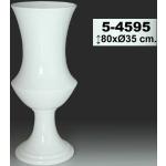 Weiße 80 cm DRW Runde Bodenvasen & Vasen für Pampasgras 35 cm aus Keramik 