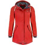 Rote Unifarbene Wasserdichte Dry Fashion Gefütterte Regenjacken mit Reißverschluss aus Fleece mit Kapuze für Damen Größe XXL 