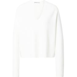 Weiße Langärmelige Drykorn V-Ausschnitt Kaschmir-Pullover für Damen 