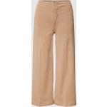 Sandfarbene Loose Fit Drykorn Bundfaltenhosen mit Reißverschluss aus Baumwolle für Damen Größe XS Weite 29, Länge 34 