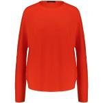 Reduzierte Orange Unifarbene Langärmelige Drykorn Rundhals-Ausschnitt Strickpullover aus Wolle Handwäsche für Damen Größe XS für den für den Herbst 