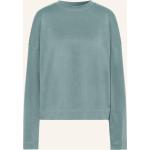 Dunkelgrüne Langärmelige Drykorn Damensweatshirts aus Baumwolle Größe S 