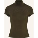 Dunkelgrüne Drykorn Stehkragen T-Shirts aus Viskose für Damen Größe M 