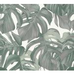 Grüne Moderne Mustertapeten mit Palmenmotiv aus Textil 
