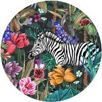Melli Mello Dschungelfieber Wallcircle mit Zebra und exotischen Blumen für Interieur Ø30 cm