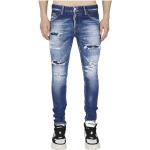 Blaue DSQUARED2 Skinny Jeans mit Knopf aus Baumwolle für Herren Größe L 
