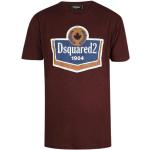 Reduzierte Bordeauxrote DSQUARED2 T-Shirts aus Baumwolle für Herren Größe XL 