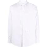 Weiße Langärmelige DSQUARED2 Herrenlangarmhemden aus Popeline Größe XXL 