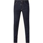 Indigofarbene Bestickte DSQUARED2 Cool Guy Slim Fit Jeans mit Ländermotiv aus Denim für Herren Übergrößen 