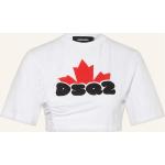 Reduzierte Weiße Kurzärmelige DSQUARED2 T-Shirts mit Reißverschluss aus Baumwolle für Damen Größe S 