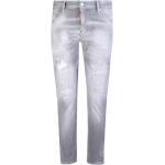 Reduzierte Hellgraue Bestickte DSQUARED2 Distressed Ripped Jeans & Zerrissene Jeans mit Reißverschluss aus Baumwolle für Herren Größe S 