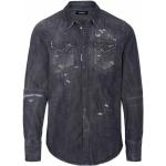 Reduzierte Dunkelgraue DSQUARED2 Kentkragen Hemden mit Kent-Kragen aus Baumwolle für Herren Übergrößen 