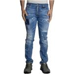 Reduzierte Blaue Bestickte DSQUARED2 Slim Fit Jeans Faded aus Denim für Herren Größe 3 XL 