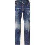 Marineblaue Skater DSQUARED2 Slim Fit Jeans mit Reißverschluss aus Baumwolle für Herren 