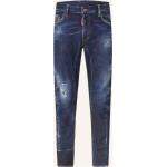 Reduzierte Marineblaue DSQUARED2 Slim Fit Jeans aus Baumwolle für Herren 