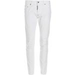 Reduzierte Weiße Bestickte DSQUARED2 Ripped Jeans & Zerrissene Jeans mit Reißverschluss aus Denim für Herren Größe XL 