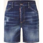 Marineblaue DSQUARED2 Jeans-Shorts mit Galonstreifen aus Baumwolle für Herren Größe XXL für den für den Sommer 