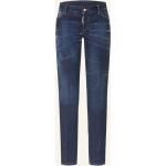 Marineblaue DSQUARED2 Mom-Jeans mit Reißverschluss aus Baumwolle für Damen Größe S 