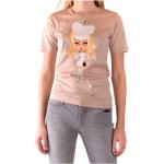Reduzierte Beige Kurzärmelige DSQUARED2 T-Shirts mit Puffärmeln für Damen Größe L 