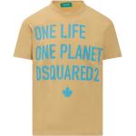 Reduzierte Gelbe DSQUARED2 T-Shirts aus Baumwolle für Herren Größe XL 