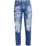 Blaue Bestickte DSQUARED2 Slim Fit Jeans aus Denim für Herren Größe L 