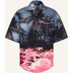 Reduzierte Pinke Tropische Kurzärmelige DSQUARED2 Regular Fit Hemden aus Baumwolle für Herren Übergrößen 