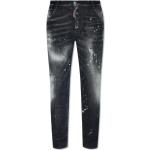Dunkelgraue Bestickte Skater DSQUARED2 Slim Fit Jeans mit Knopf aus Denim für Herren Größe L 
