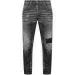 Graue Bestickte Skater DSQUARED2 Slim Fit Jeans mit Knopf aus Denim für Herren Größe L 