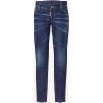 Marineblaue DSQUARED2 Skinny Jeans mit Reißverschluss aus Baumwolle für Damen 