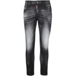 Reduzierte Graue DSQUARED2 Ripped Jeans & Zerrissene Jeans mit Knopf aus Baumwolle für Damen Größe XL 