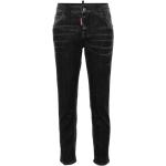 Reduzierte Schwarze Bestickte DSQUARED2 Slim Fit Jeans aus Denim für Damen Größe XS 
