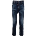 Reduzierte Dunkelblaue Bestickte DSQUARED2 Slim Fit Jeans aus Baumwolle für Herren Größe XS 