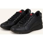 Reduzierte Schwarze DSQUARED2 Low Sneaker aus Glattleder für Herren Größe 43,5 